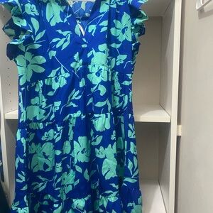 NWT size small, Floral Blue and Green Dress